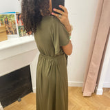 Robe longue fluide ceinturée - Kaki - LOLA ESPELETA