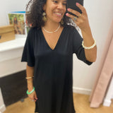 Robe fluide dos ouvert - Noir - LOLA ESPELETA