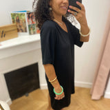 Robe fluide dos ouvert - Noir - LOLA ESPELETA