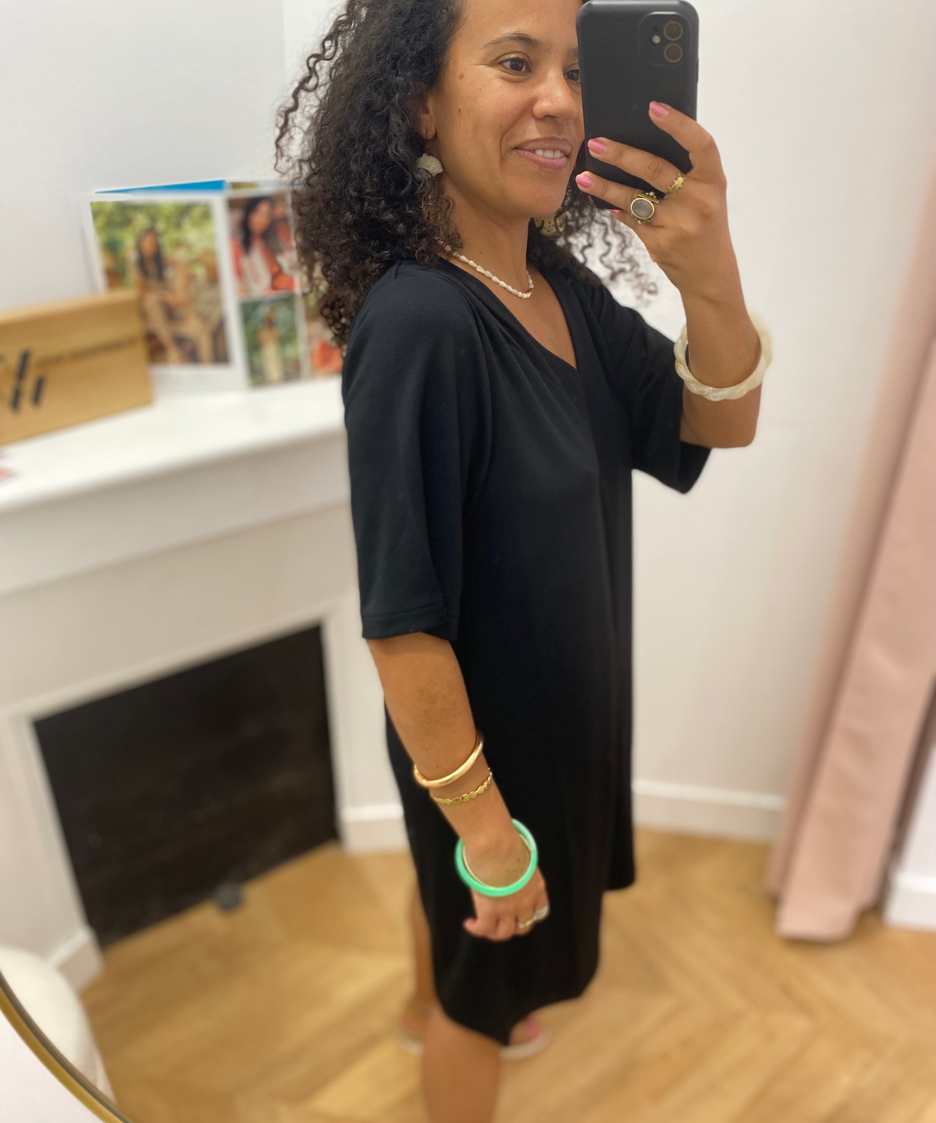 Robe fluide dos ouvert - Noir - LOLA ESPELETA