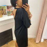 Robe fluide dos ouvert - Noir - LOLA ESPELETA