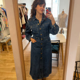 Robe chemise longue en jean Loreen - Stone - DES PETITS HAUTS