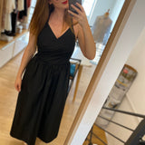 Robe chic en taffetas à bretelles croisées B330535 - Noire - IKKS WOMEN