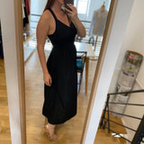 Robe chic en taffetas à bretelles croisées B330535 - Noire - IKKS WOMEN