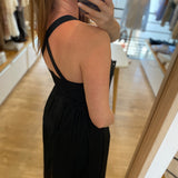 Robe chic en taffetas à bretelles croisées B330535 - Noire - IKKS WOMEN