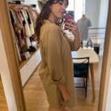 Robe courte chemise en lin Tarmore - Sable - SUN VALLEY FEMME