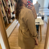 Robe courte chemise en lin Tarmore - Sable - SUN VALLEY FEMME