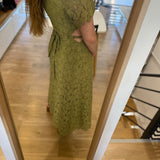 Robe de soirée longue cut-out en dentelle Herva - Vert olive - IKKS WOMEN
