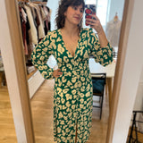 Robe fluide boutonnée sur le devant fleurie Ana - Vert - FABIENNE CHAPOT