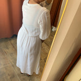 Pepita Embroidered Collar Long Dress - White - C'EST BEAU LA VIE