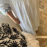 Pepita Embroidered Collar Long Dress - White - C'EST BEAU LA VIE