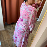 Robe midi imprimé fleuri Marilene - Le Pacha Pink - FABIENNE CHAPOT
