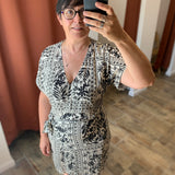 Robe portefeuille cache-cœur bandana - Ecru - I.CODE