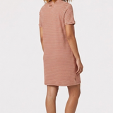 Robe courte droite rayée Teilay - Argile rouge - SUN VALLEY FEMME