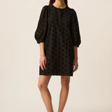 Robe courte en broderie anglaise florale Sophocle - Noir - DES PETITS HAUTS