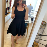 Robe courte patineuse col évasé Cuba - Noir - SUNCOO FEMME