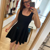 Robe courte patineuse col évasé Cuba - Noir - SUNCOO FEMME