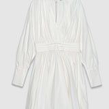 Robe courte plissée en popeline de coton B330215 - Ecru - IKKS WOMEN