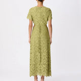 Robe de soirée longue cut-out en dentelle Herva - Vert olive - IKKS WOMEN