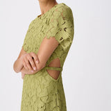 Robe de soirée longue cut-out en dentelle Herva - Vert olive - IKKS WOMEN