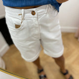 Bermuda ceinture semi-élastiquée Sintamid - Blanc - TBS FEMME