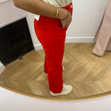 Jean flare Sonny - Rouge orange - LA PETITE ETOILE