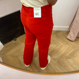 Jean flare Sonny - Rouge orange - LA PETITE ETOILE