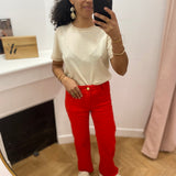Jean flare Sonny - Rouge orange - LA PETITE ETOILE