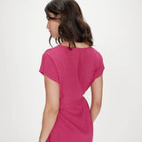 Robe courte fluide col V ceinturée Marilou - Pivoine - GRACE & MILA