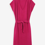 Robe courte fluide col V ceinturée Marilou - Pivoine - GRACE & MILA