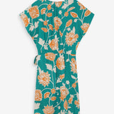 Robe courte portefeuille à fleurs Velora - Vert - GRACE & MILA