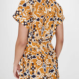 Robe chemise longue imprimée Virginia - Cognac - GRACE & MILA