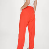 Pantalon de tailleur droit à plis taille mi-haute Pierre - Sanguine - GRACE & MILA