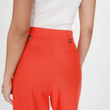 Pantalon de tailleur droit à plis taille mi-haute Pierre - Sanguine - GRACE & MILA