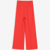 Pantalon de tailleur droit à plis taille mi-haute Pierre - Sanguine - GRACE & MILA