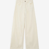 Jean large taille haute ceinture tressée Jaden - Ecru - GRACE & MILA