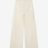 Jean large taille haute ceinture tressée Jaden - Ecru - GRACE & MILA