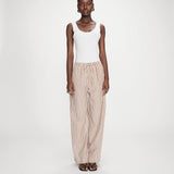 Pantalon large à rayures avec cordon réglagle Volute - Mocha - GRACE & MILA