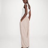 Pantalon large à rayures avec cordon réglagle Volute - Mocha - GRACE & MILA