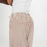 Pantalon large à rayures avec cordon réglagle Volute - Mocha - GRACE & MILA