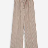 Pantalon large à rayures avec cordon réglagle Volute - Mocha - GRACE & MILA