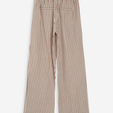 Pantalon large à rayures avec cordon réglagle Volute - Mocha - GRACE & MILA