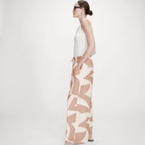 Pantalon large imprimé graphique taille ajustable Veni - Mocha - GRACE & MILA