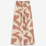 Pantalon large imprimé graphique taille ajustable Veni - Mocha - GRACE & MILA