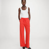 Pantalon large en lin taille haute élastiquée Raven - Sanguine - GRACE & MILA