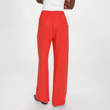 Pantalon large en lin taille haute élastiquée Raven - Sanguine - GRACE & MILA