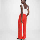 Pantalon large en lin taille haute élastiquée Raven - Sanguine - GRACE & MILA