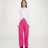 Pantalon de tailleur large à plis - Fushia - GRACE & MILA
