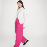 Pantalon de tailleur large à plis - Fushia - GRACE & MILA