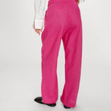Pantalon de tailleur large à plis - Fushia - GRACE & MILA